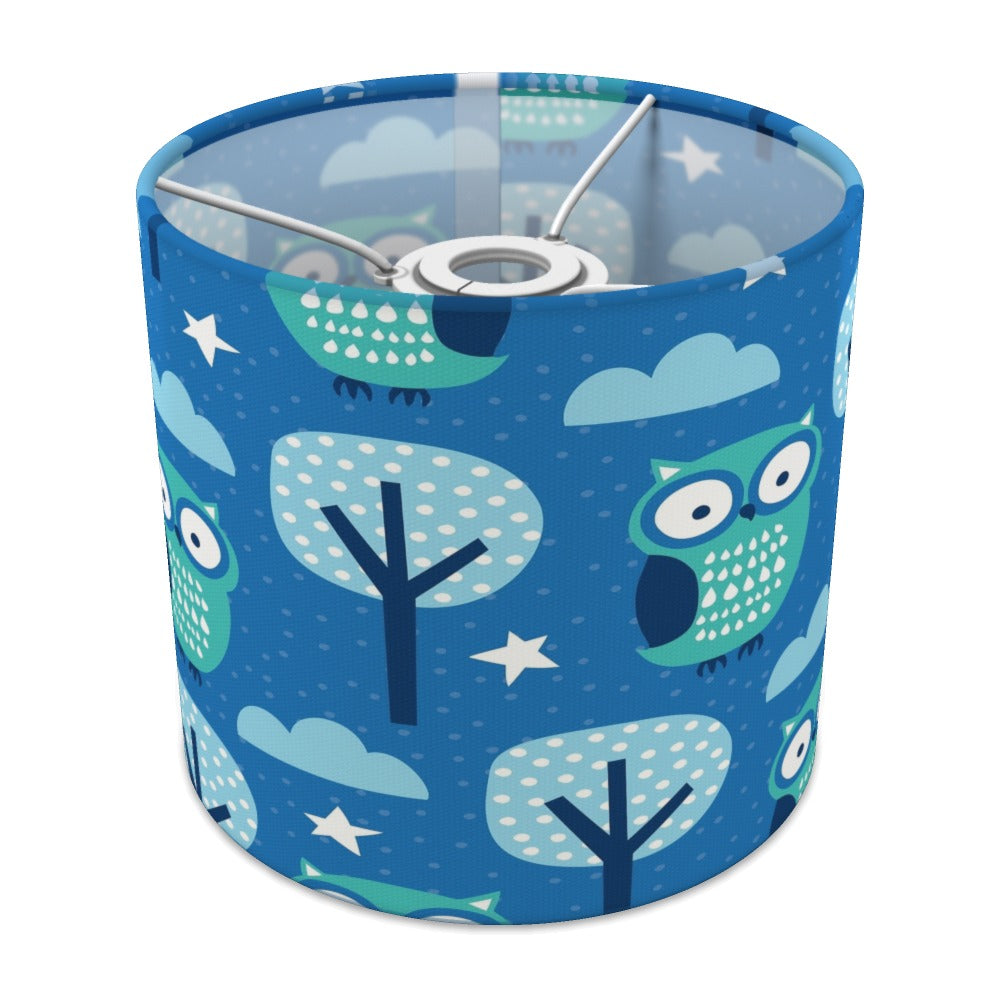 Blue Owl and Tree Pattern lampshade - 20cm Ceiling