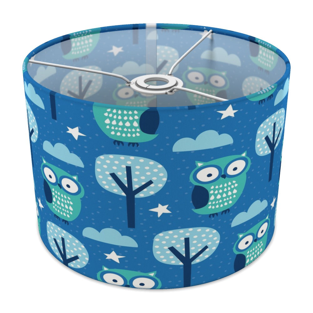 Blue Owl and Tree Pattern lampshade - 30cm Ceiling