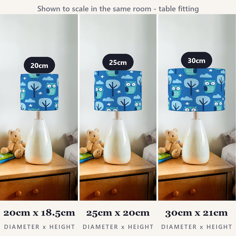Blue Owl and Tree Pattern lampshade