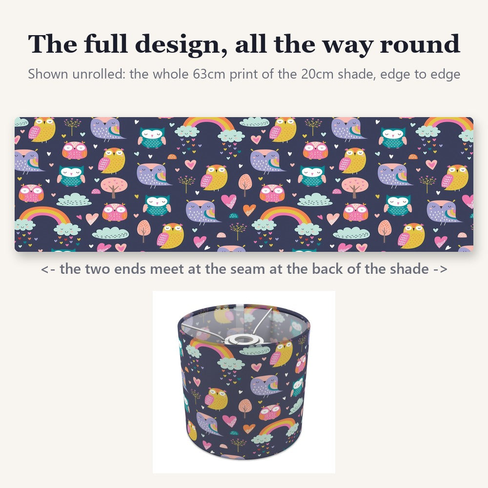 Colorful Owl and Rainbow lampshade