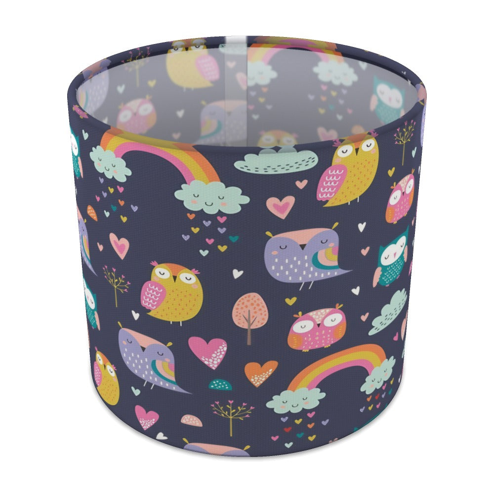 Colorful Owl and Rainbow lampshade - 20cm Table