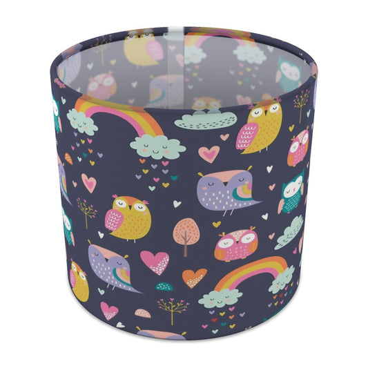 Colorful Owl and Rainbow lampshade - 20cm Table