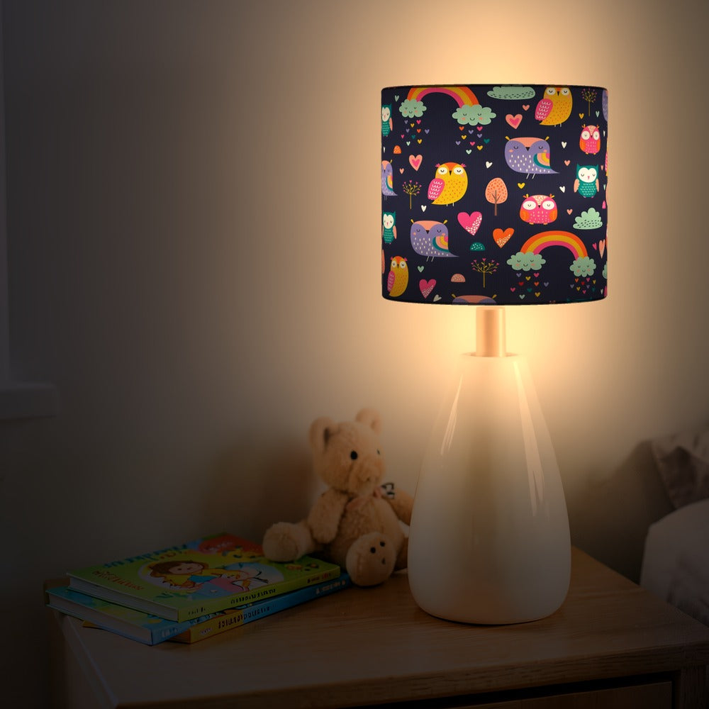 Colorful Owl and Rainbow lampshade