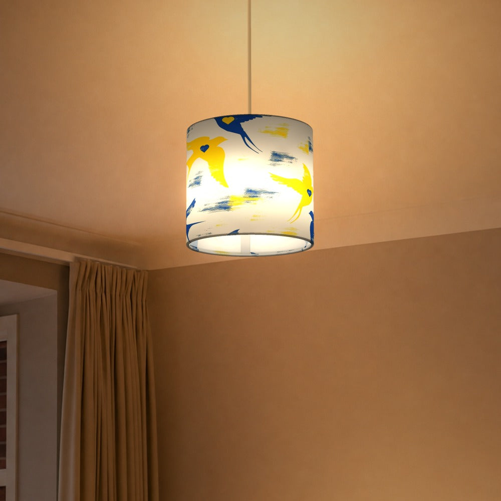 Blue and Yellow Dove Peace Pattern lampshade