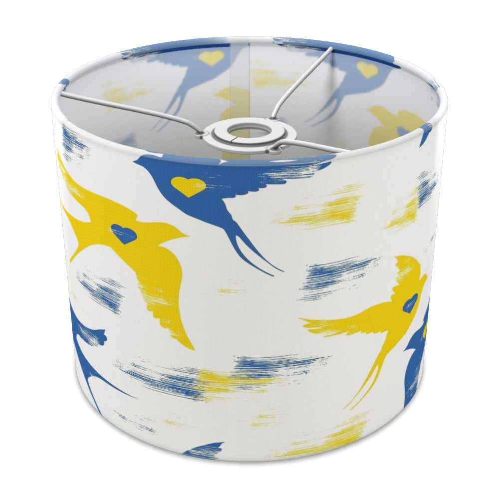 Blue and Yellow Dove Peace Pattern lampshade - 25cm Ceiling