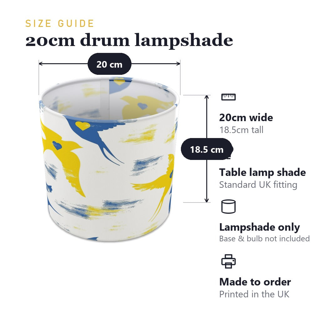 Blue and Yellow Dove Peace Pattern lampshade