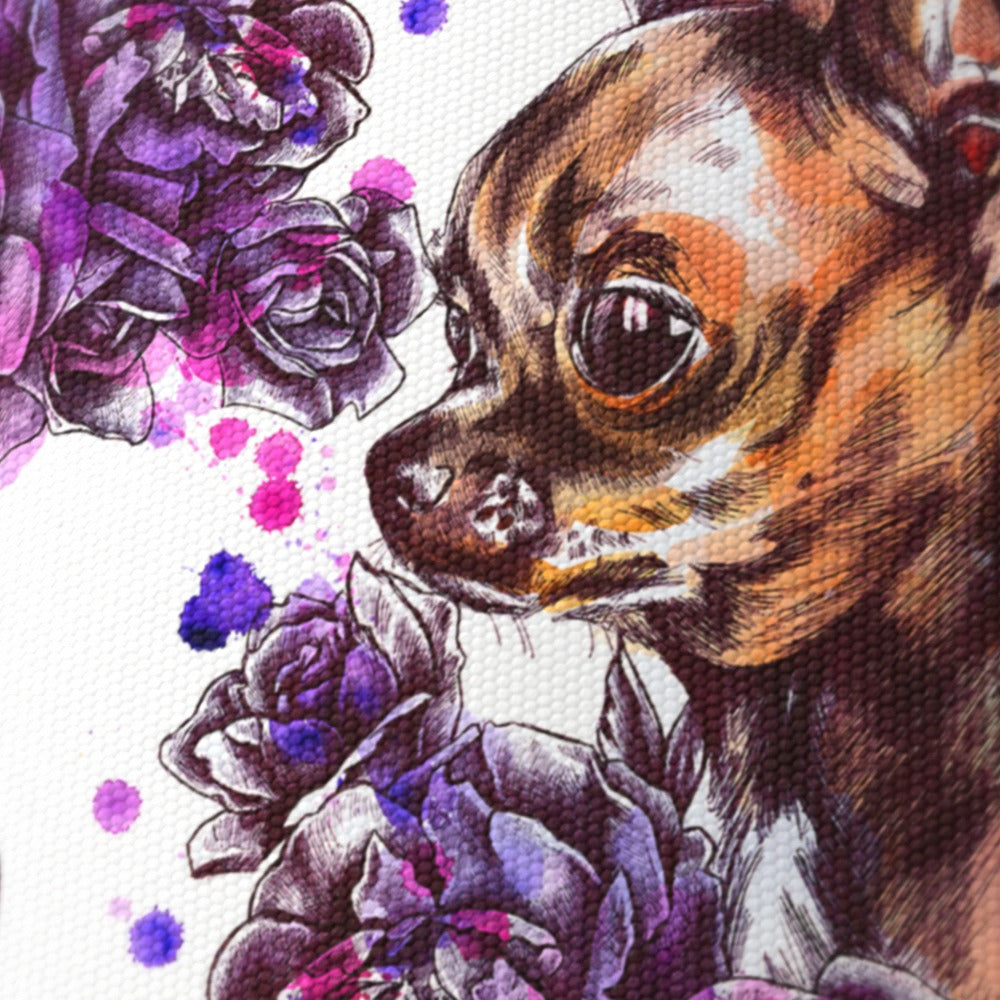 Purple Floral Chihuahua Dog lampshade