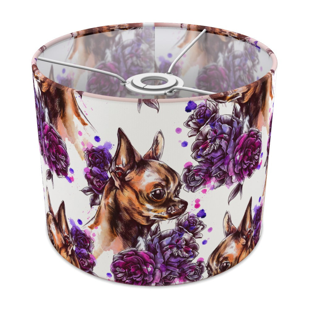 Purple Floral Chihuahua Dog lampshade - 25cm Ceiling