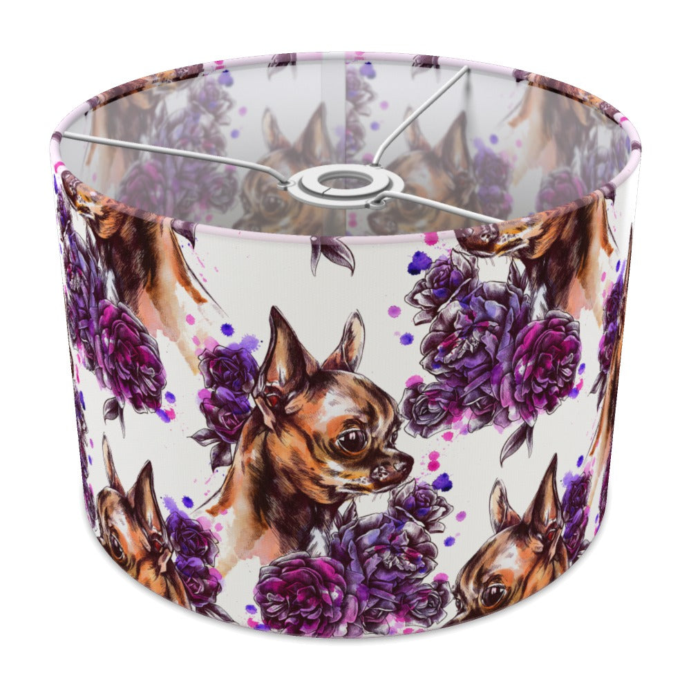 Purple Floral Chihuahua Dog lampshade - 30cm Ceiling