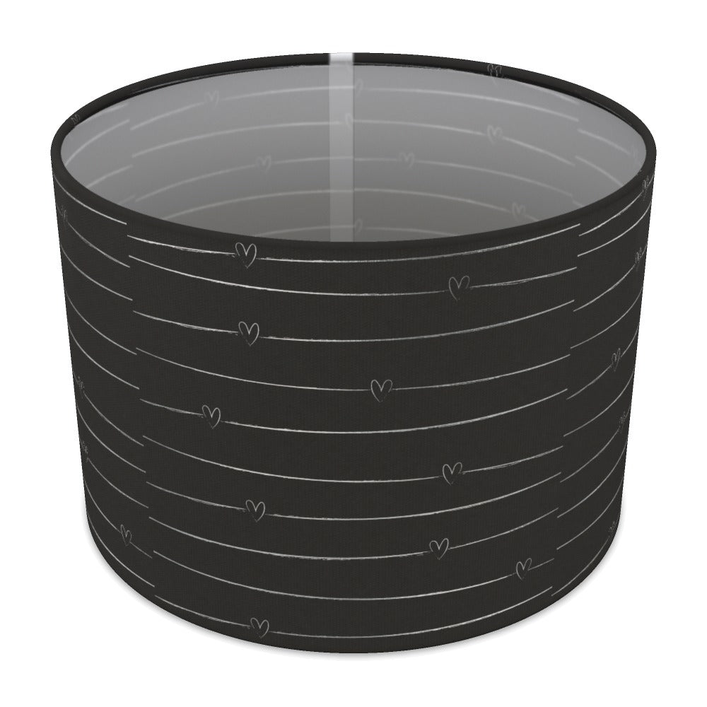 Black Heart Stripes lampshade - 30cm Table
