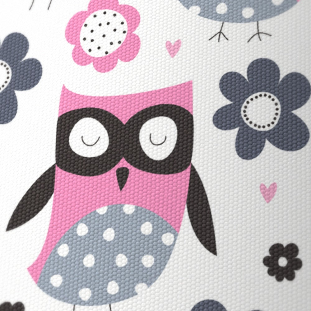 Pink Owl and Flower Pattern lampshade