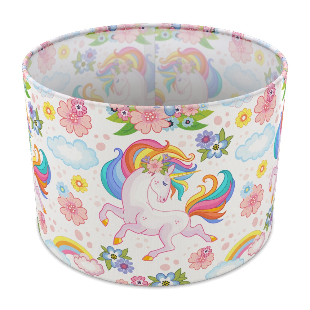 Colorful Unicorn and Flowers lampshade - 30cm Table