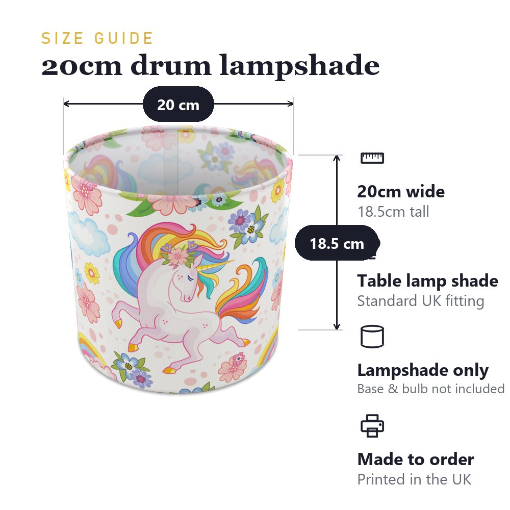 Colorful Unicorn and Flowers lampshade