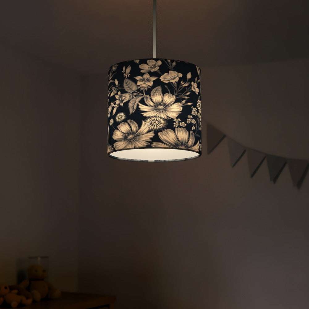Navy Floral Pattern lampshade