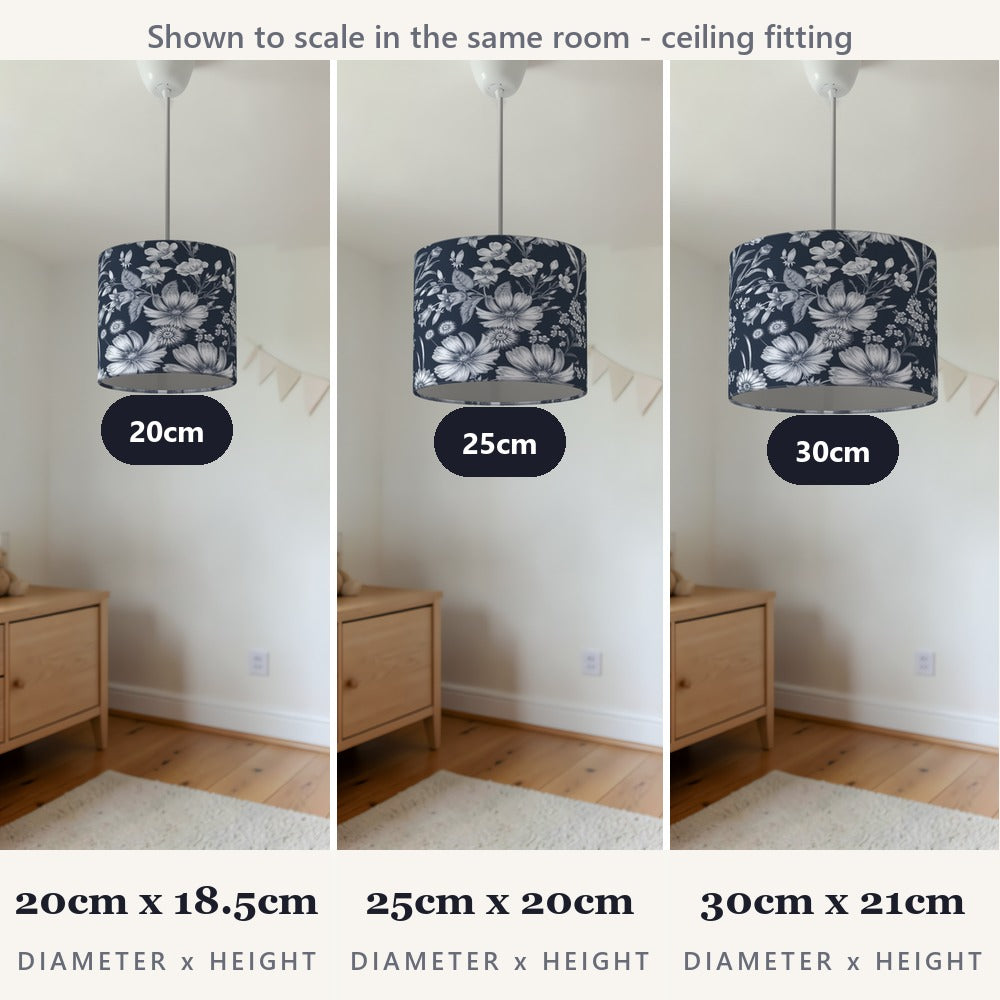 Navy Floral Pattern lampshade