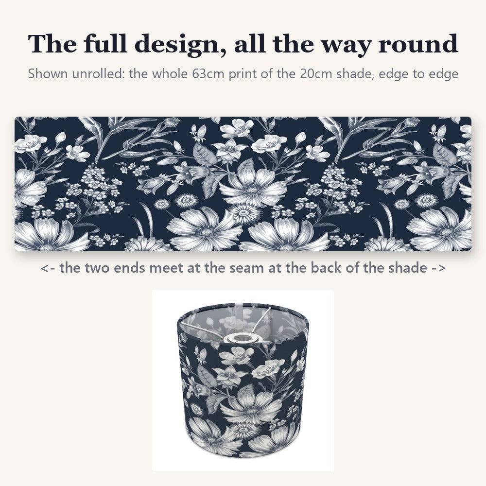 Navy Floral Pattern lampshade
