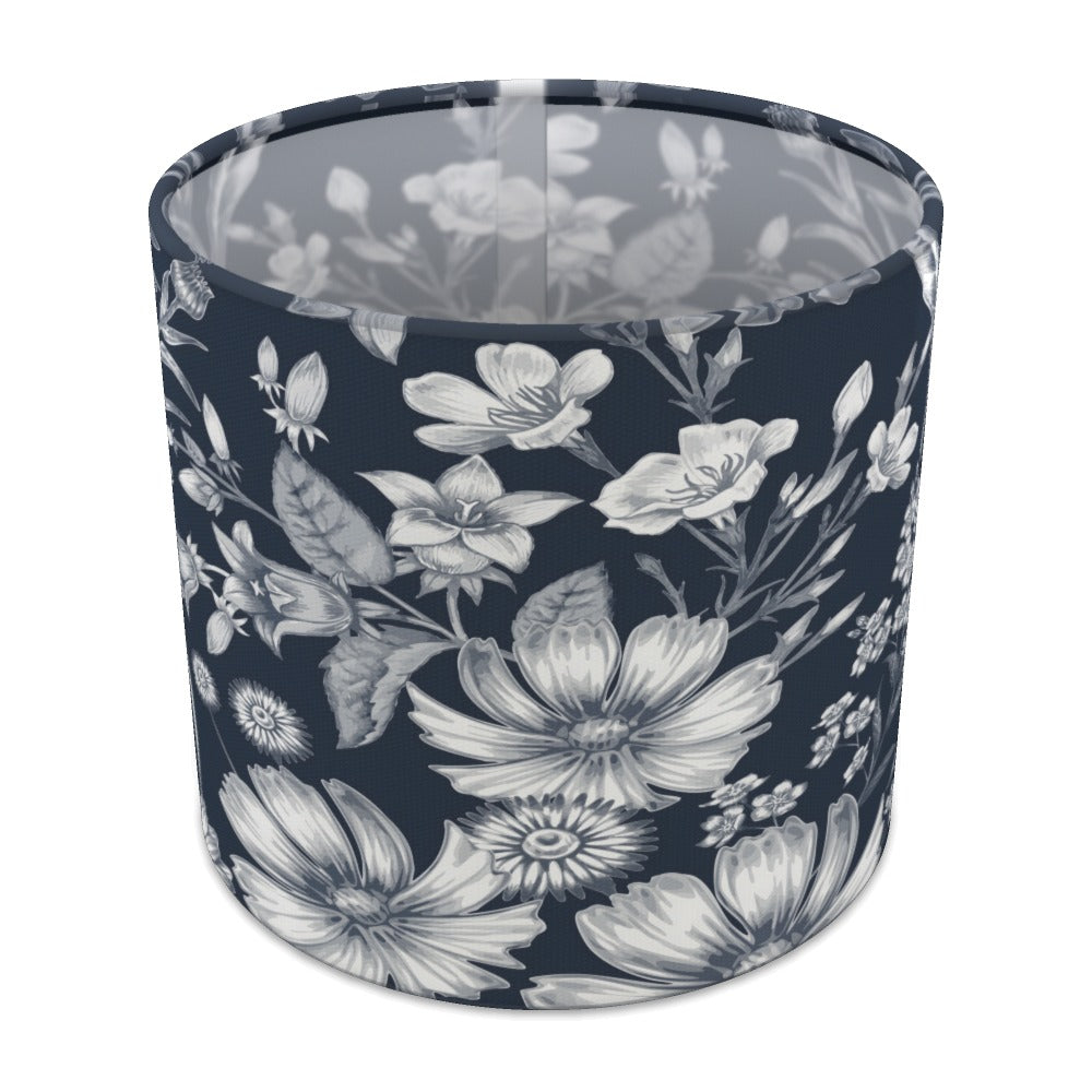 Navy Floral Pattern lampshade - 20cm Table