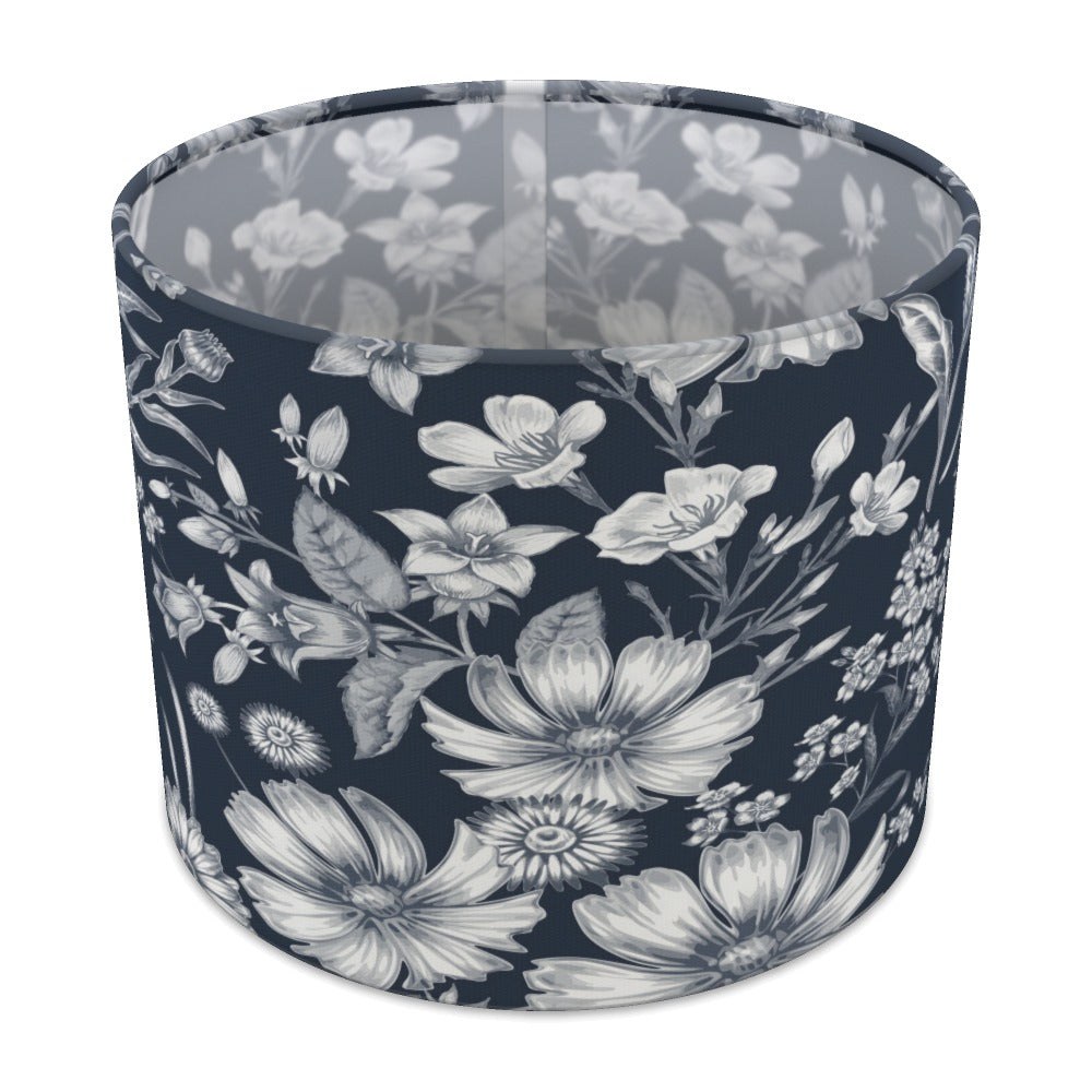 Navy Floral Pattern lampshade - 25cm Table