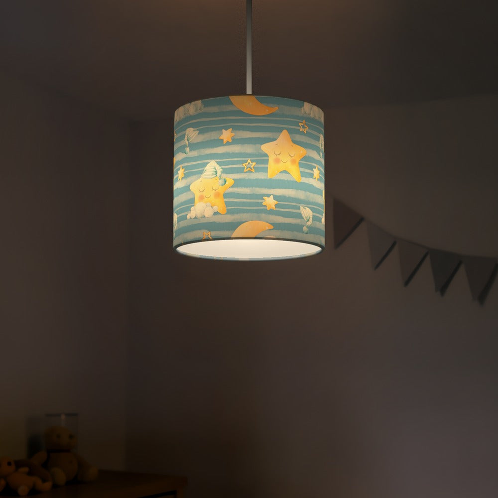 Blue Star and Moon Pattern lampshade