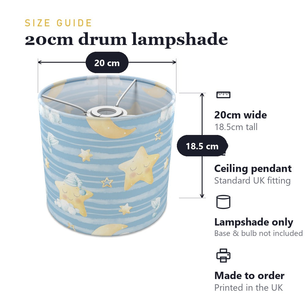 Blue Star and Moon Pattern lampshade