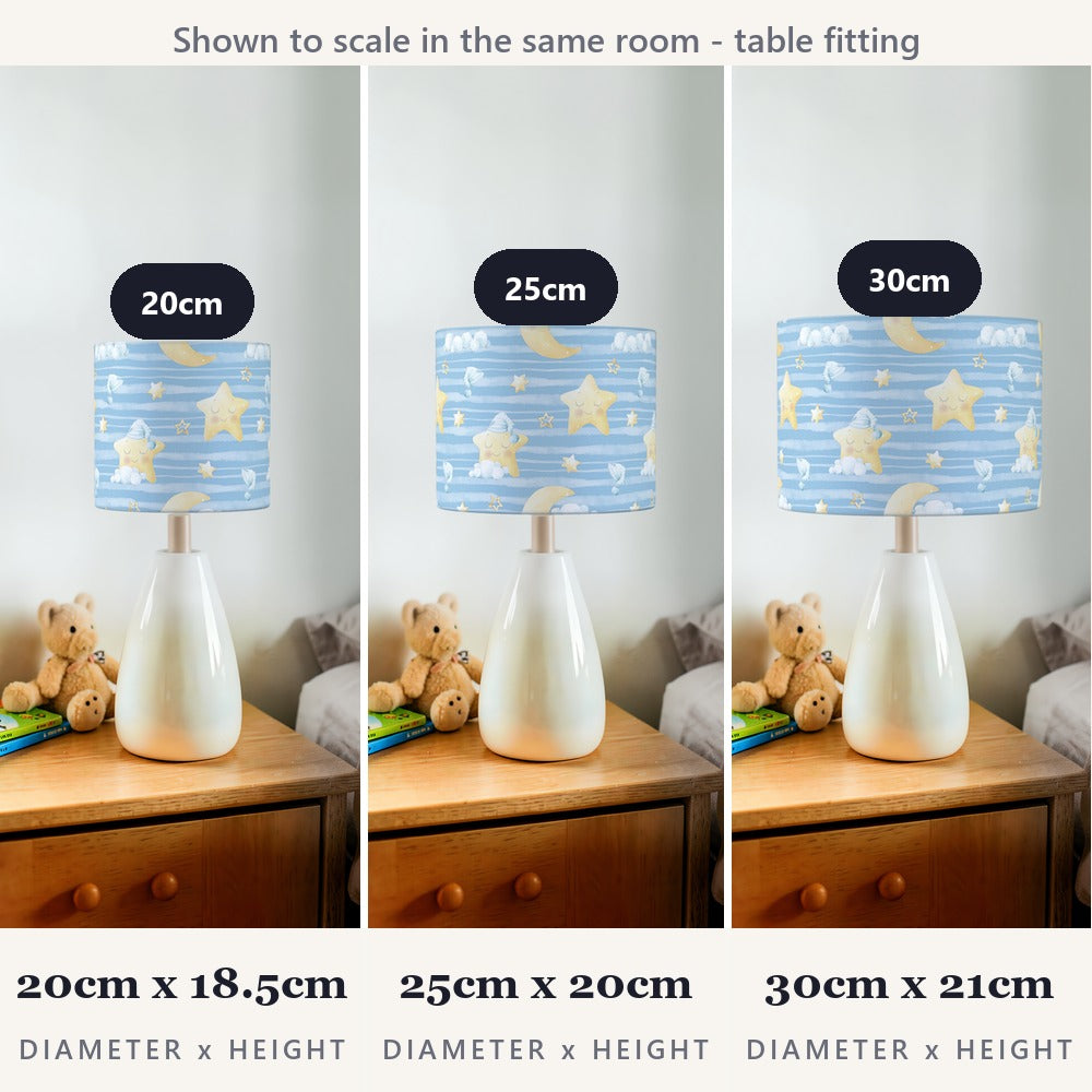Blue Star and Moon Pattern lampshade