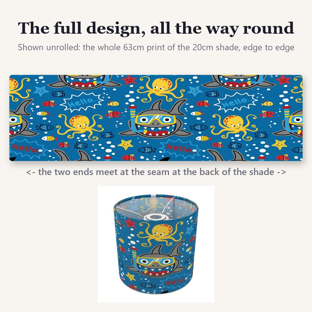 Blue Ocean Adventure Shark lampshade