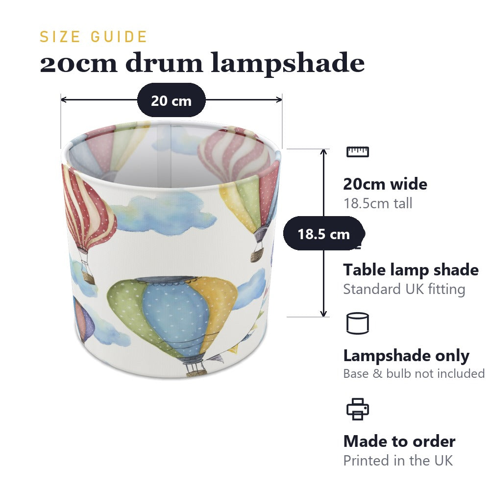 Colorful Hot Air Balloon and Clouds lampshade