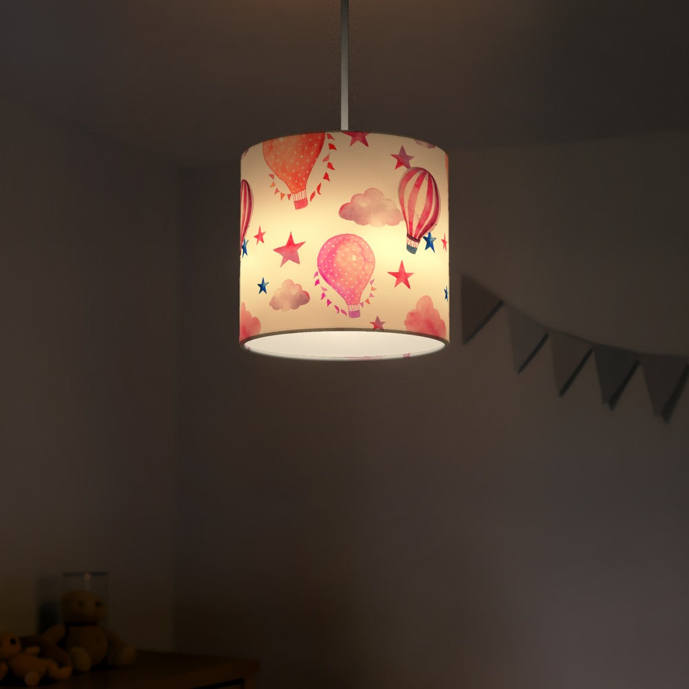 Pink Hot Air Balloon and Stars lampshade