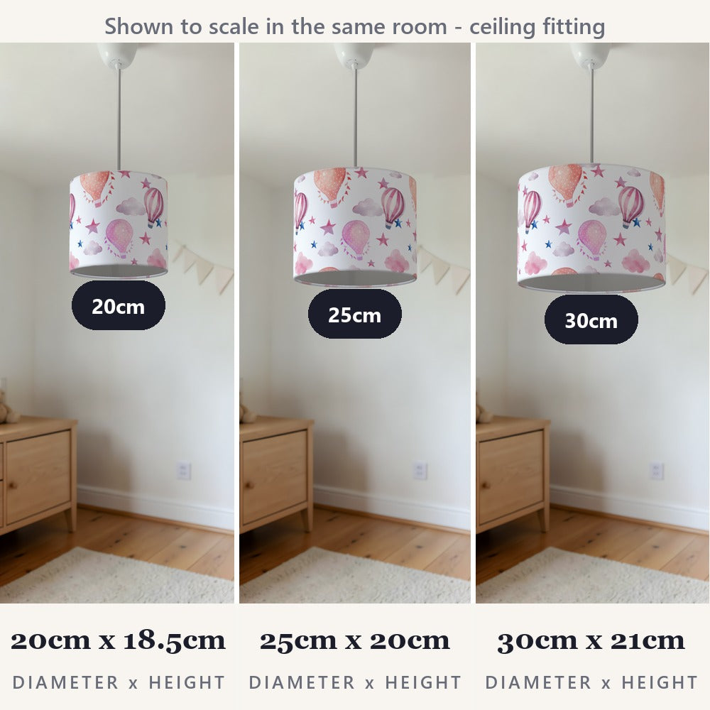 Pink Hot Air Balloon and Stars lampshade