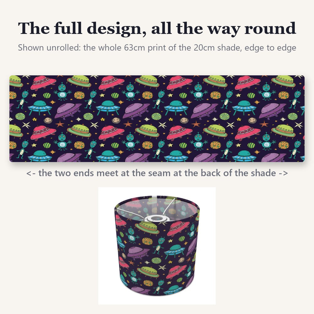 Colorful Space Alien Theme lampshade