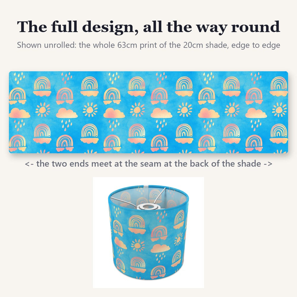 Gold Rainbow Blue Pattern lampshade