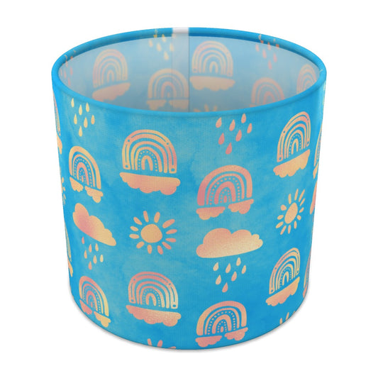 Gold Rainbow Blue Pattern lampshade - 20cm Table