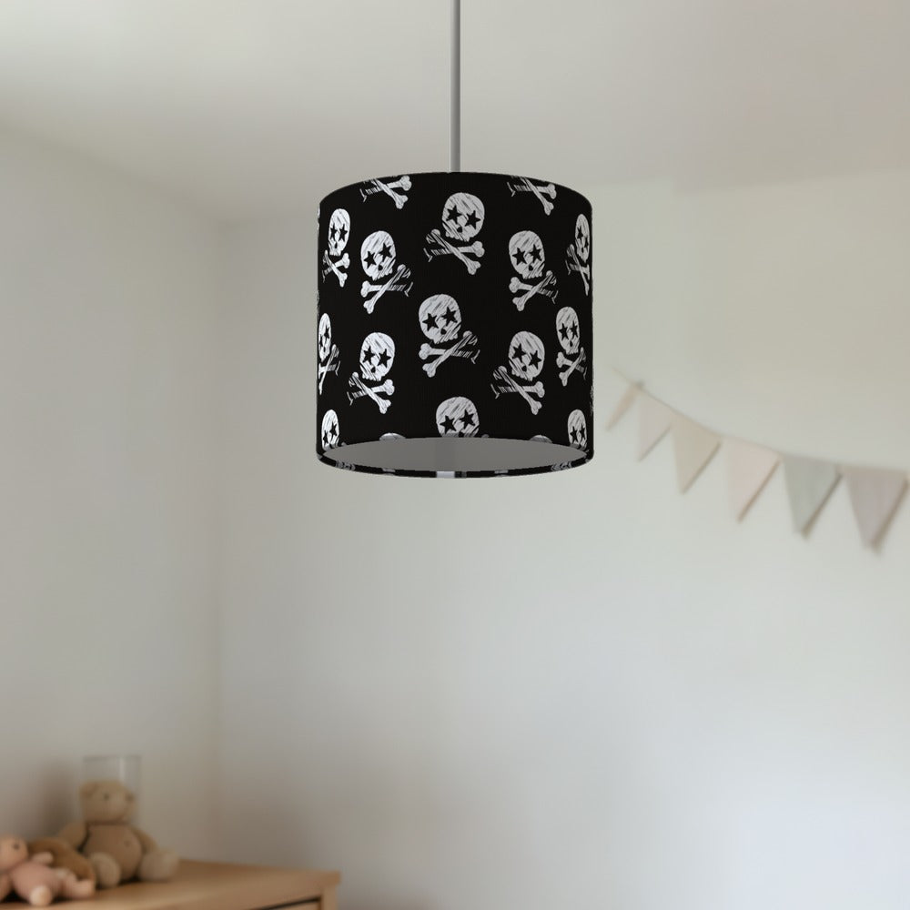 Black Pirate Skull and Crossbones lampshade