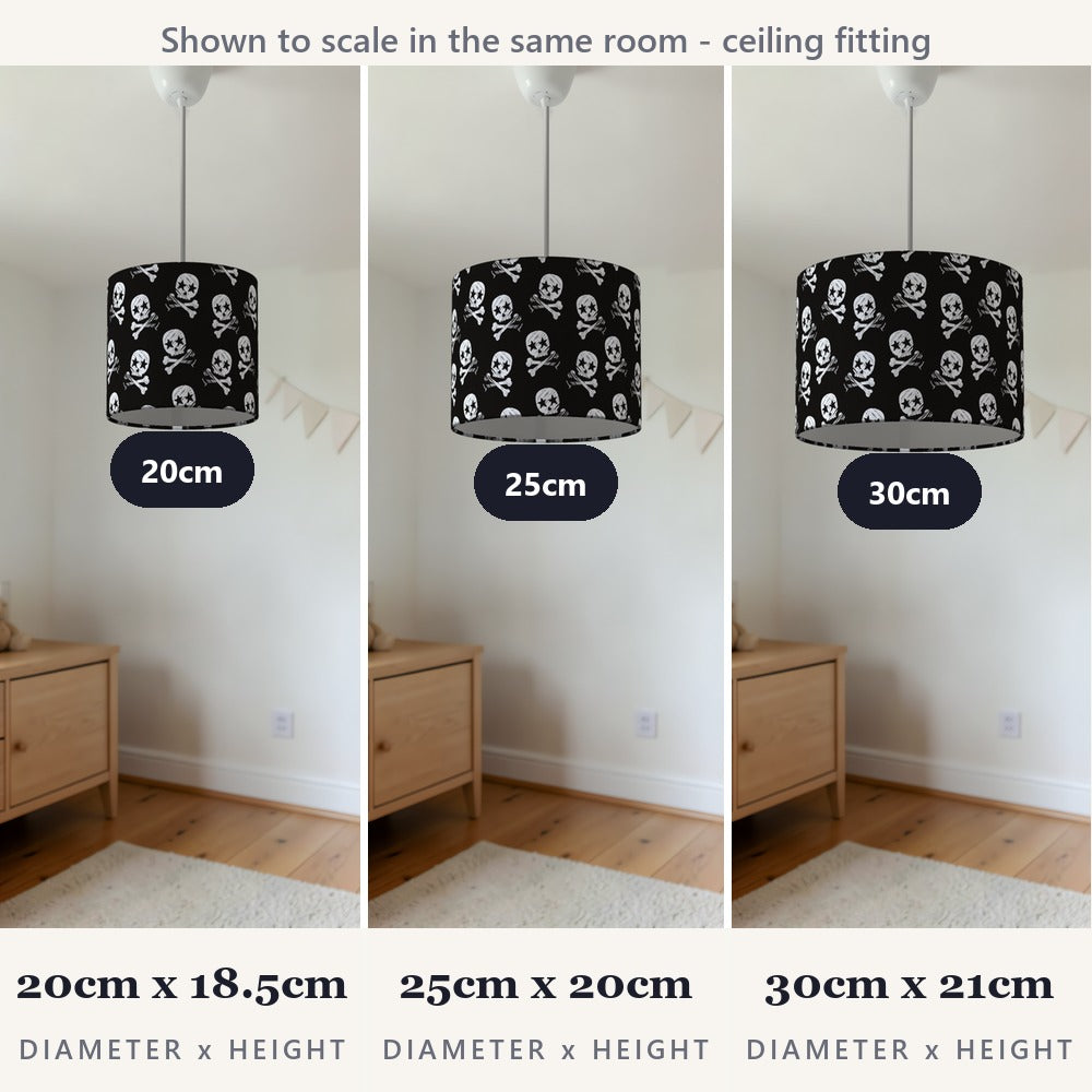 Black Pirate Skull and Crossbones lampshade
