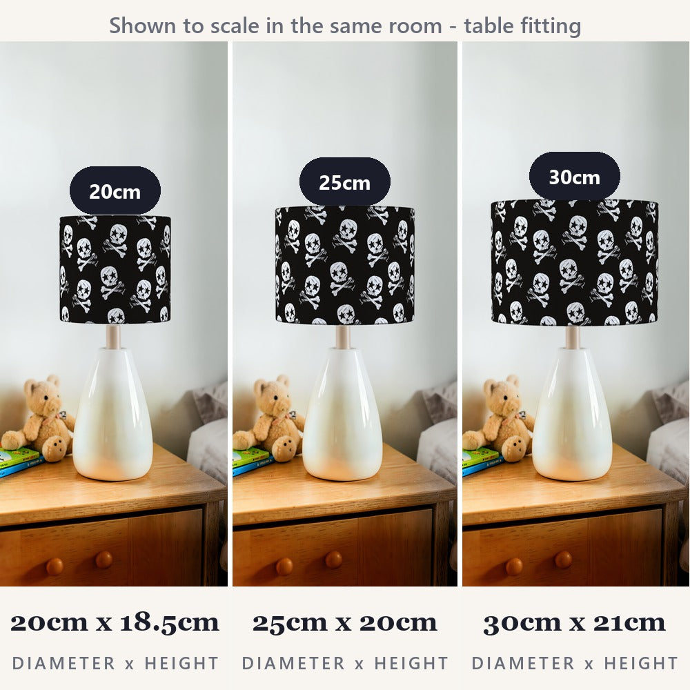 Black Pirate Skull and Crossbones lampshade