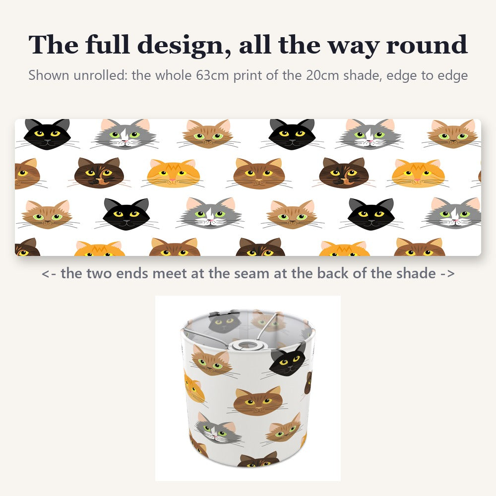 Whimsical Cat Faces lampshade