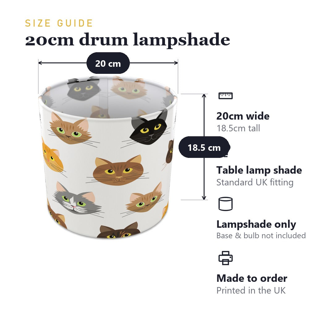Whimsical Cat Faces lampshade