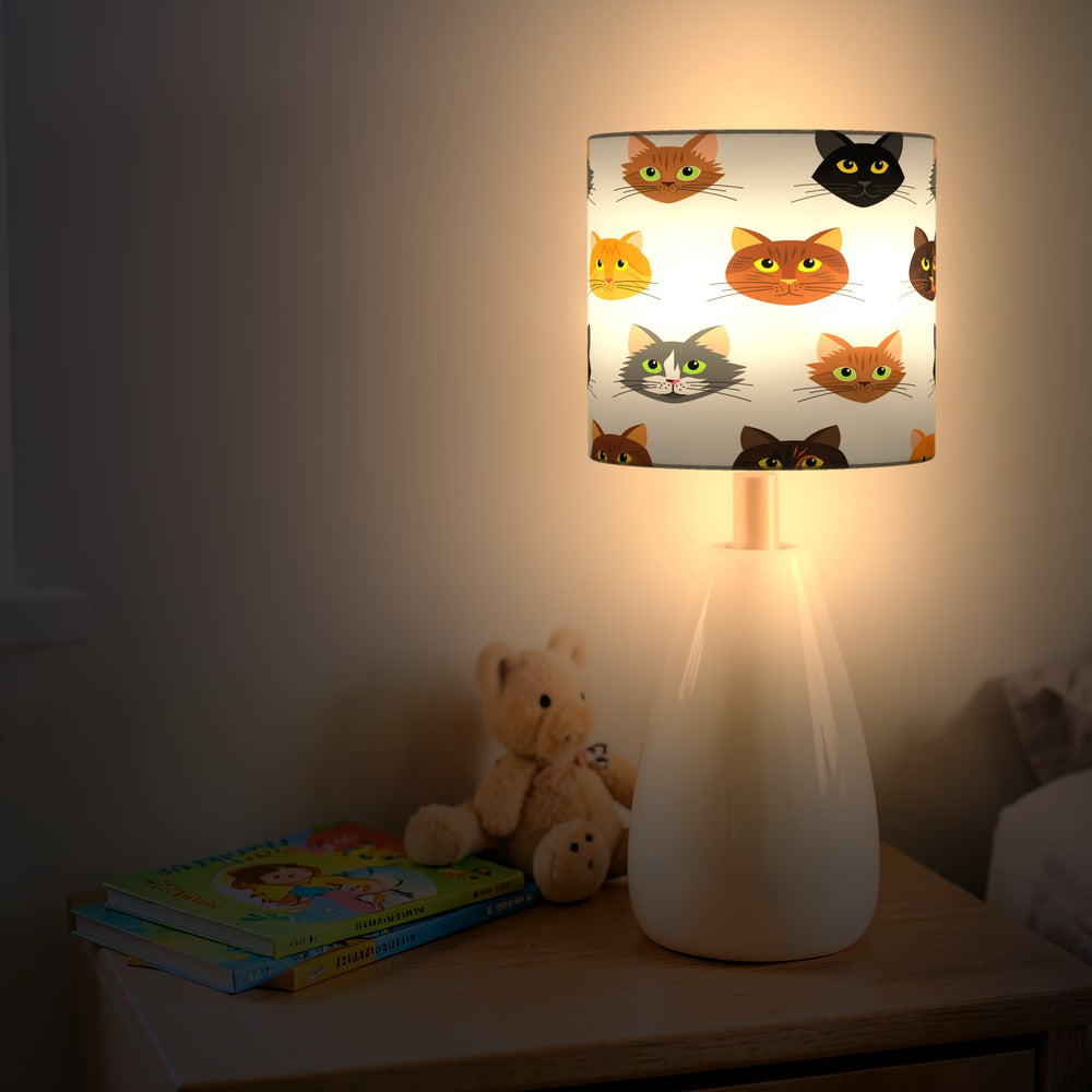 Whimsical Cat Faces lampshade