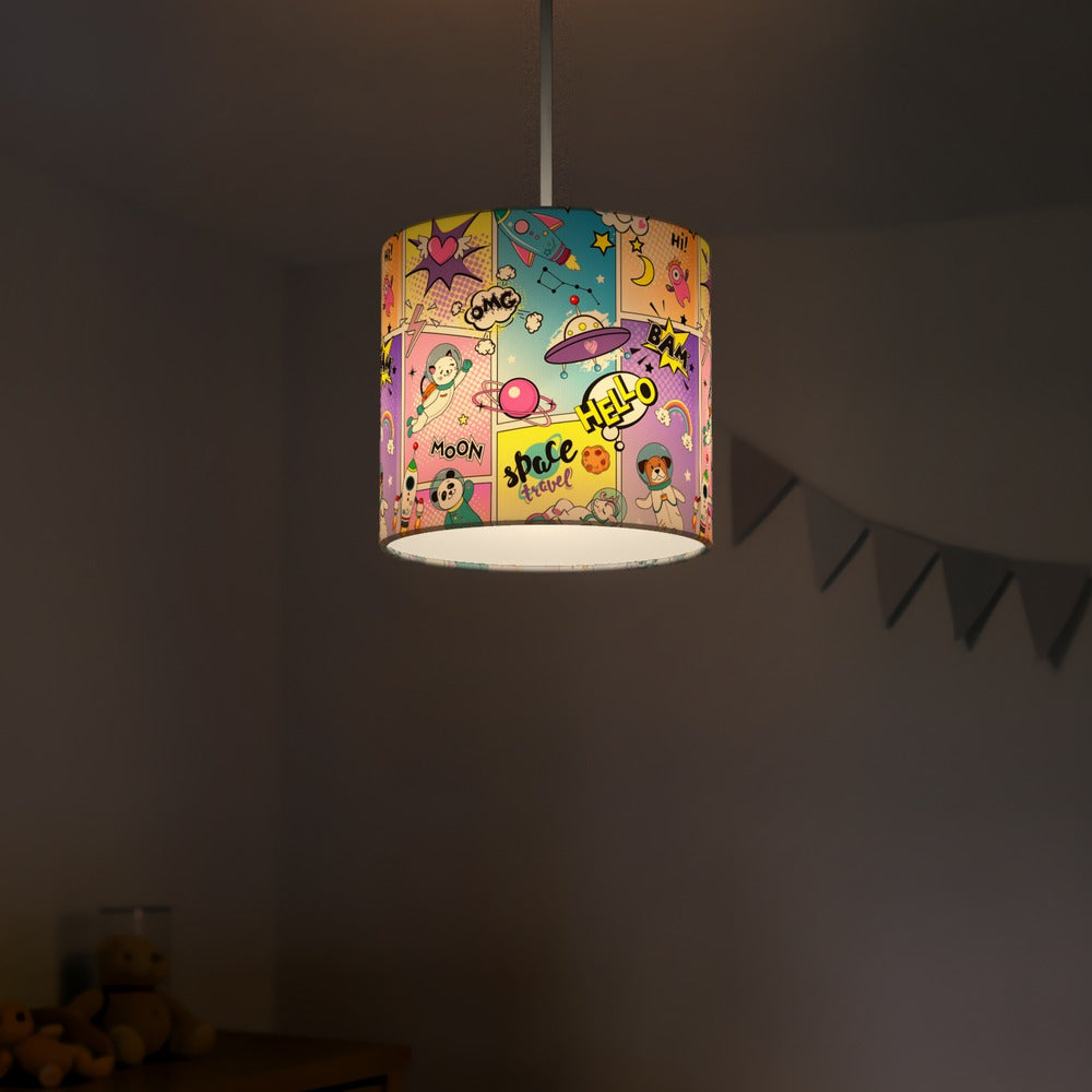 Cartoon Space Adventure lampshade