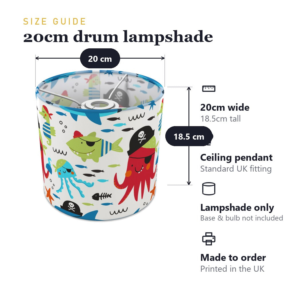 Pirate Adventure Squid and Fish lampshade