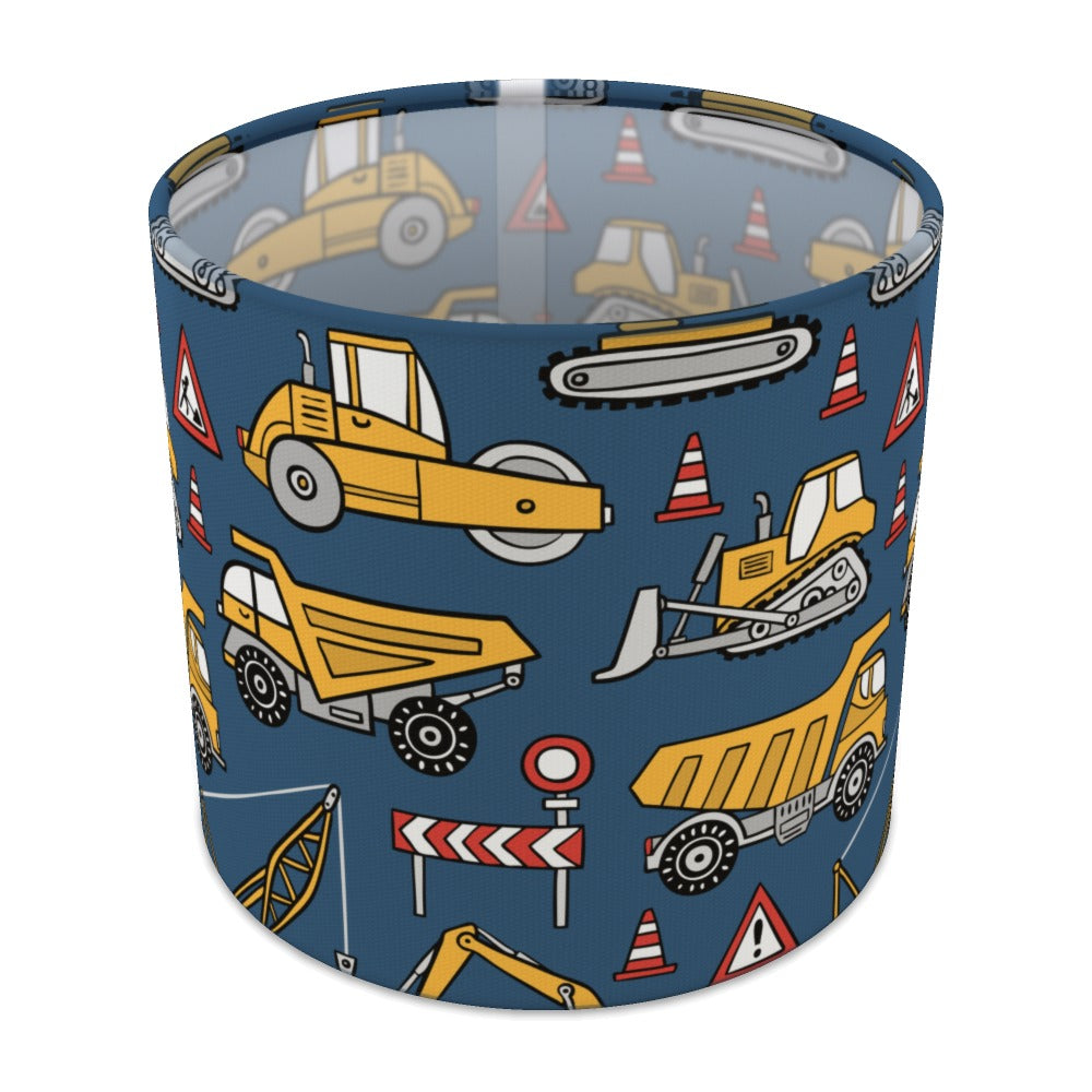 Blue Construction Vehicle lampshade - 20cm Table