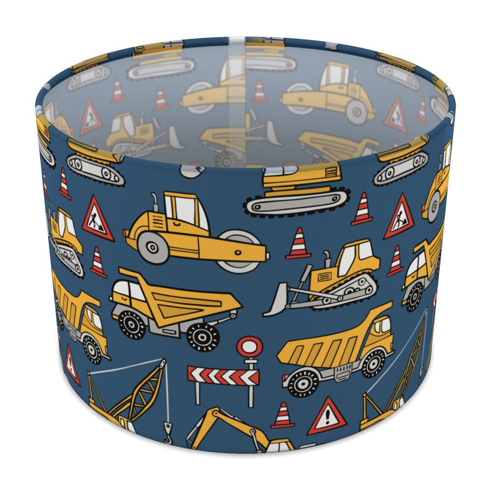 Blue Construction Vehicle lampshade - 30cm Table