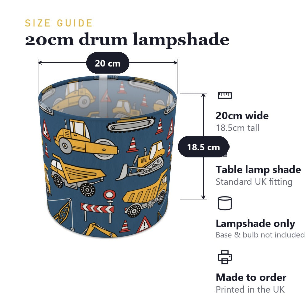 Blue Construction Vehicle lampshade