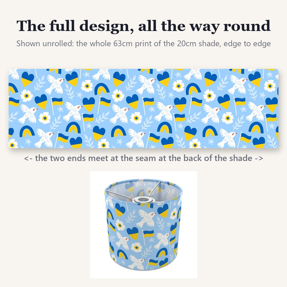 Peaceful Dove and Heart Pattern lampshade