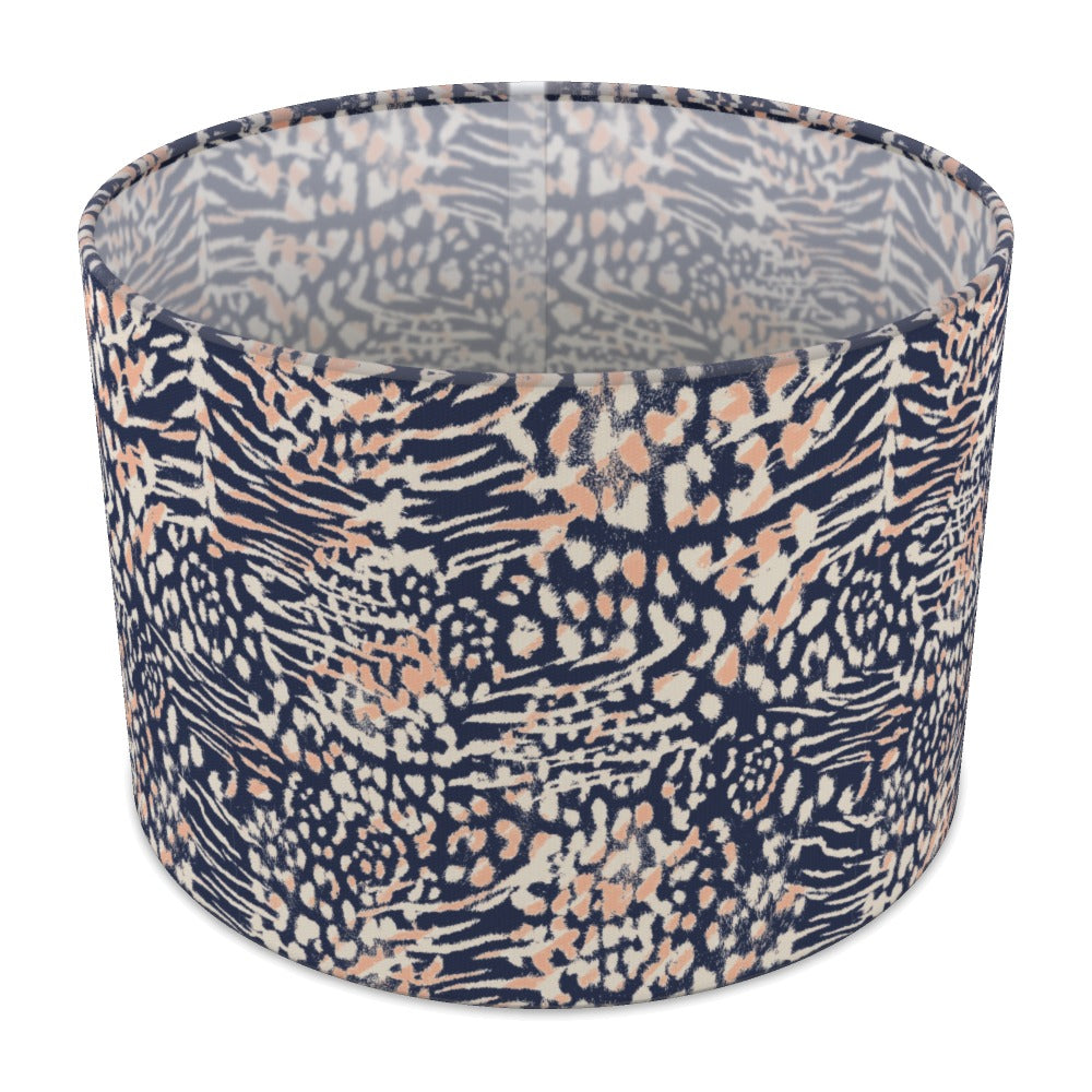 Navy and Peach Animal lampshade - 30cm Table