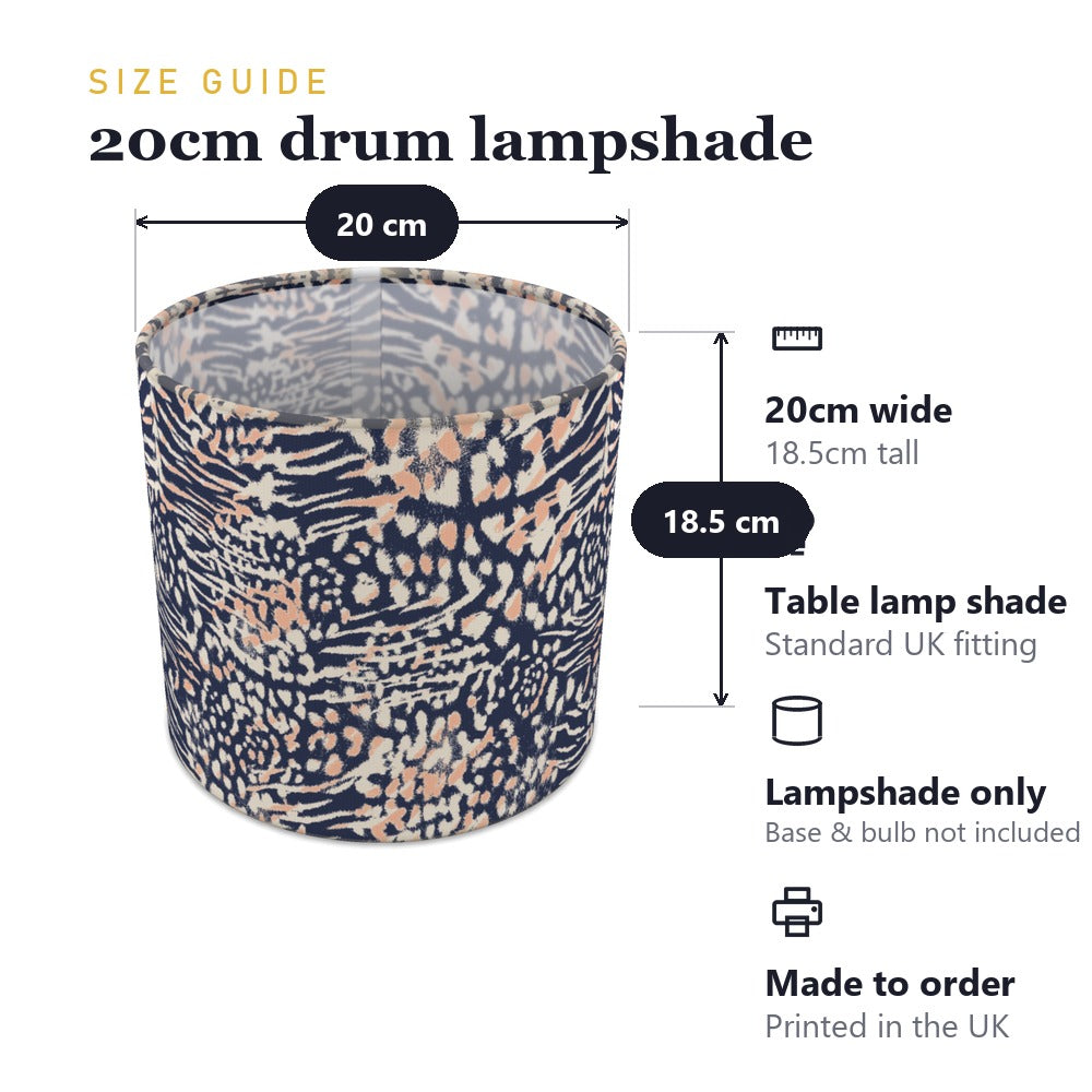 Navy and Peach Animal lampshade