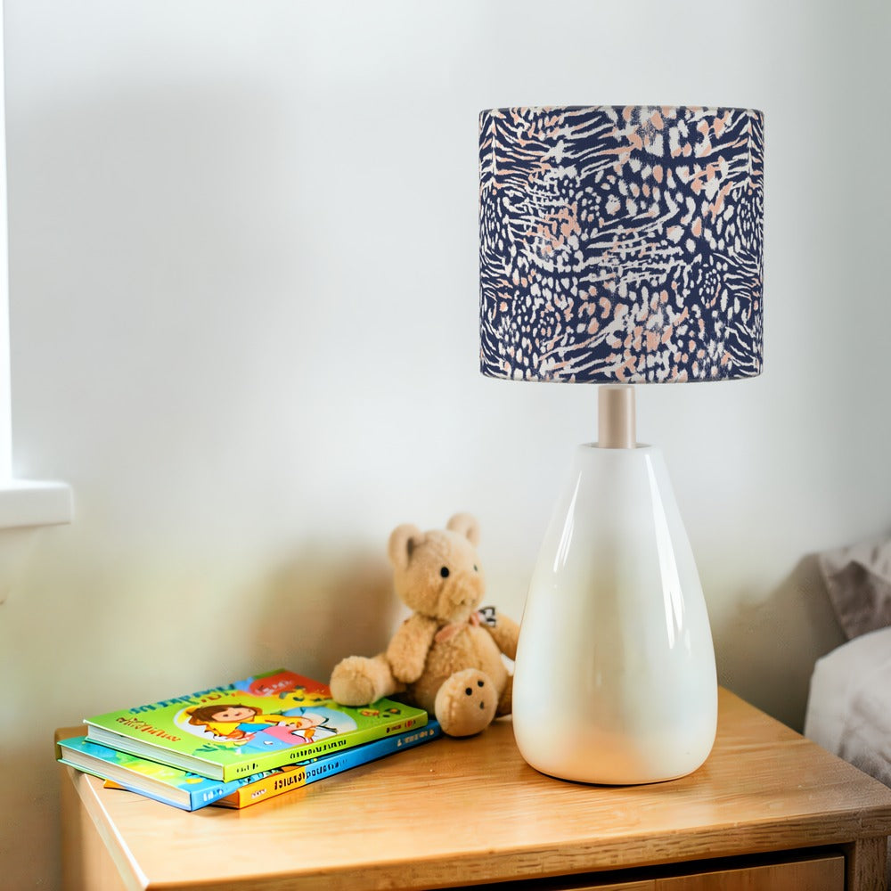 Navy and Peach Animal lampshade