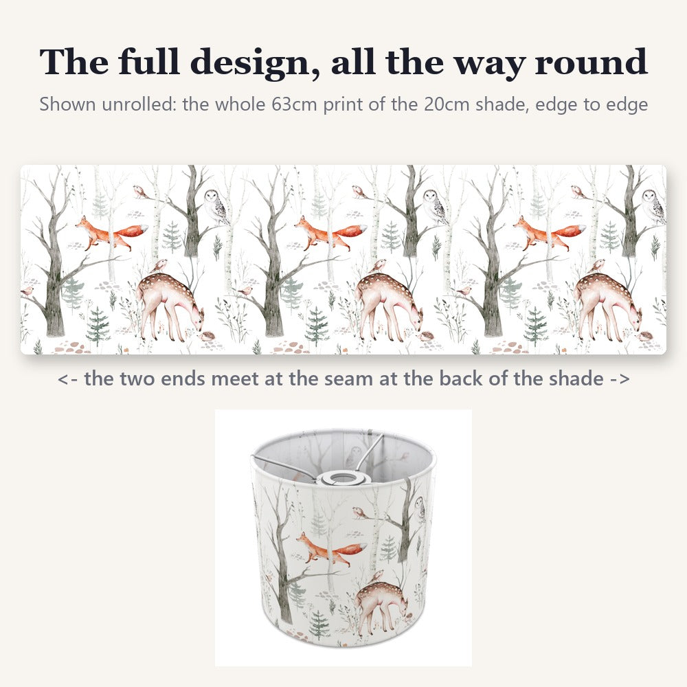 Woodland Fox and Deer lampshade