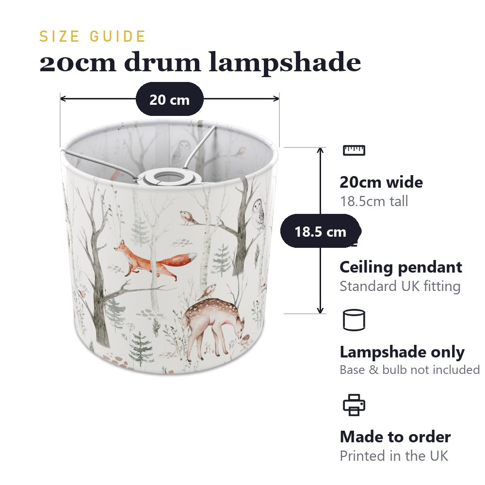 Woodland Fox and Deer lampshade