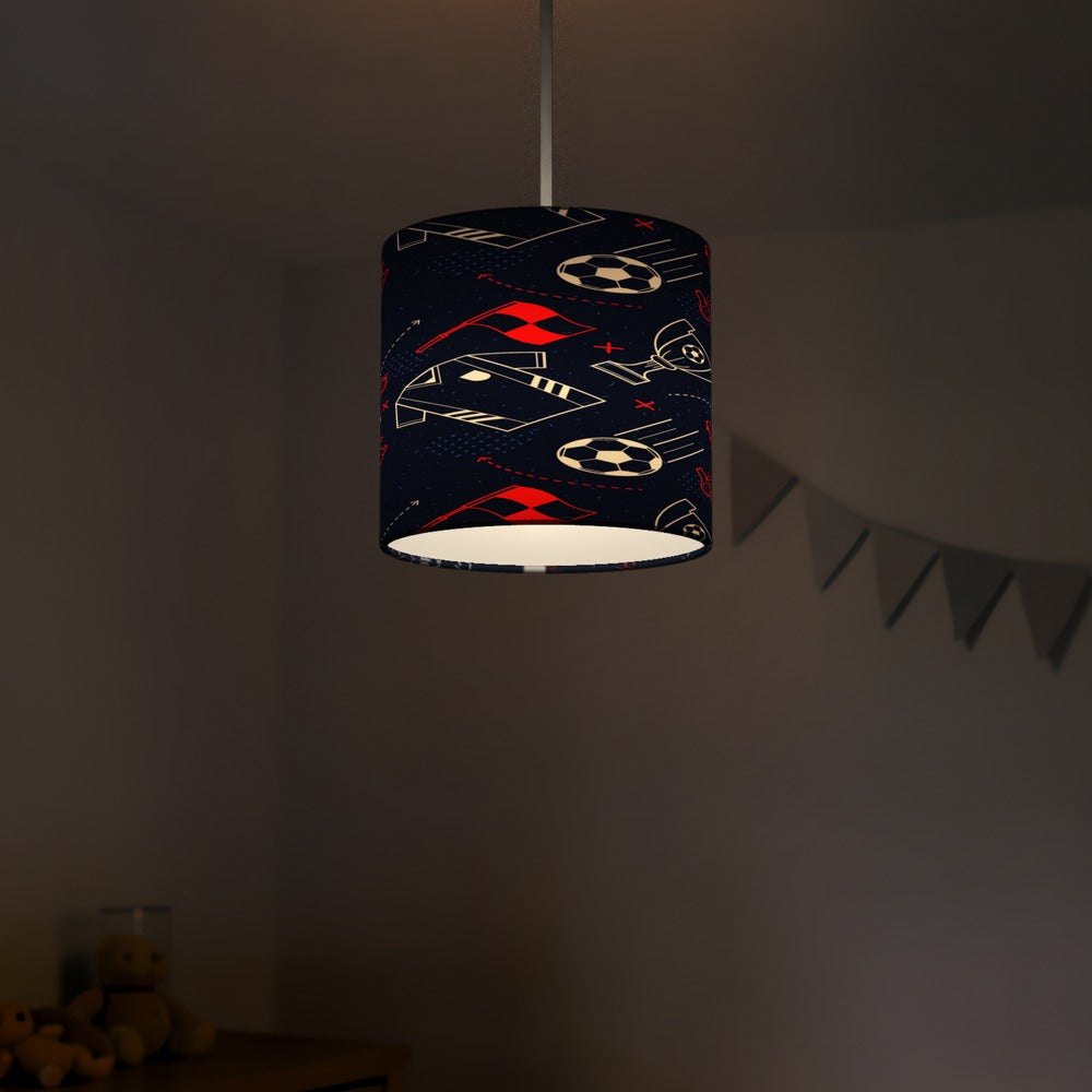 Navy Blue Soccer Theme lampshade